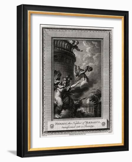 Perdix, the Nephew of Daedalus, Transformed into a Partridge, 1774-W Walker-Framed Giclee Print