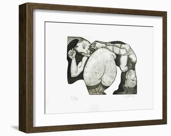 Père fouettard-Jean Pierre Ceytaire-Framed Limited Edition