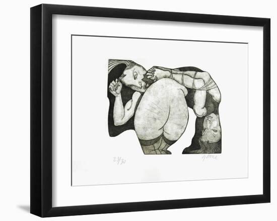 Père fouettard-Jean Pierre Ceytaire-Framed Limited Edition