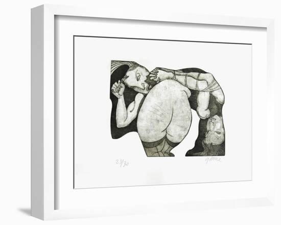 Père fouettard-Jean Pierre Ceytaire-Framed Limited Edition