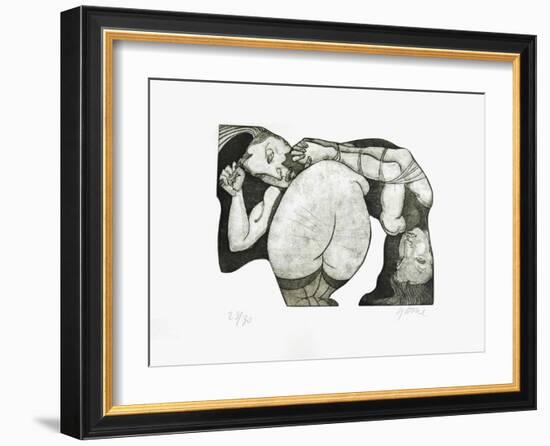 Père fouettard-Jean Pierre Ceytaire-Framed Limited Edition