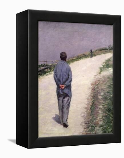 Pere Magloire on the Road to Saint-Clair, Etretat, 1884-Gustave Caillebotte-Framed Premier Image Canvas