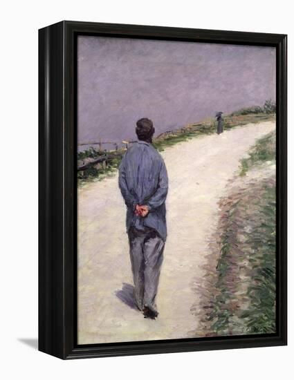 Pere Magloire on the Road to Saint-Clair, Etretat, 1884-Gustave Caillebotte-Framed Premier Image Canvas