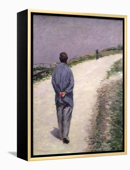 Pere Magloire on the Road to Saint-Clair, Etretat, 1884-Gustave Caillebotte-Framed Premier Image Canvas