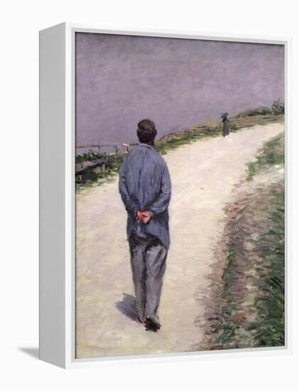 Pere Magloire on the Road to Saint-Clair, Etretat, 1884-Gustave Caillebotte-Framed Premier Image Canvas