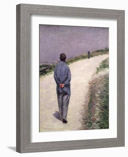 Pere Magloire on the Road to Saint-Clair, Etretat, 1884-Gustave Caillebotte-Framed Giclee Print