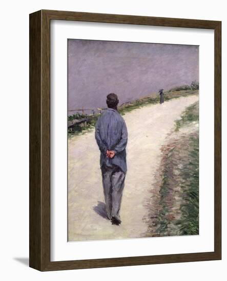 Pere Magloire on the Road to Saint-Clair, Etretat, 1884-Gustave Caillebotte-Framed Giclee Print