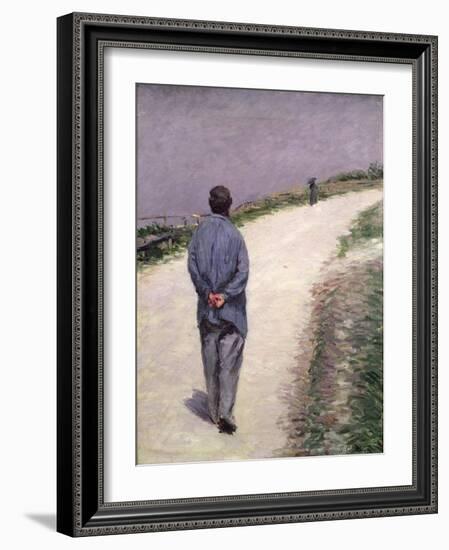 Pere Magloire on the Road to Saint-Clair, Etretat, 1884-Gustave Caillebotte-Framed Giclee Print