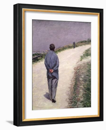 Pere Magloire on the Road to Saint-Clair, Etretat, 1884-Gustave Caillebotte-Framed Giclee Print