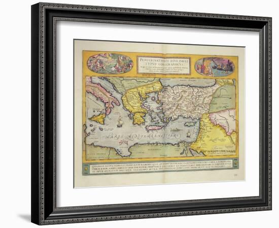 Peregrinationis Divi Pauli Typus Corographicus' Page from the 'Atlas Major', 1662-Joan Blaeu-Framed Giclee Print