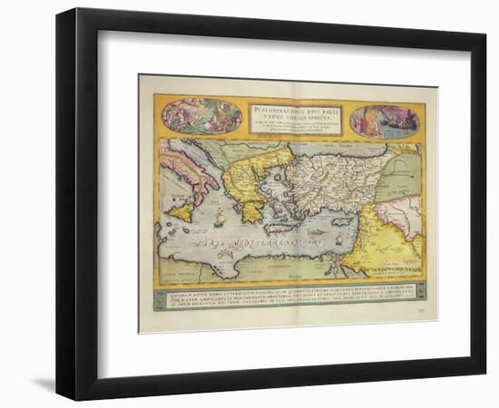 Peregrinationis Divi Pauli Typus Corographicus' Page from the 'Atlas Major', 1662-Joan Blaeu-Framed Premium Giclee Print