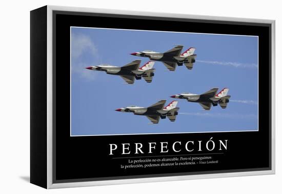 Perfección. Cita Inspiradora Y Póster Motivacional-null-Framed Premier Image Canvas