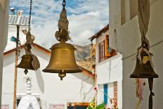 Bronze Bells in Front of Buddhist Temple. India-Perfect Lazybones-Photographic Print