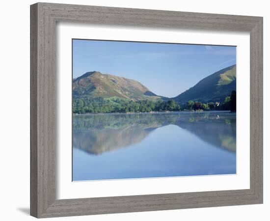Perfect Reflection in Early Morning, Grasmere, Near Ambleside, Lake District, Cumbria, England-Lee Frost-Framed Photographic Print