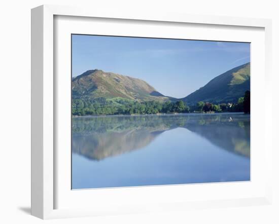 Perfect Reflection in Early Morning, Grasmere, Near Ambleside, Lake District, Cumbria, England-Lee Frost-Framed Photographic Print