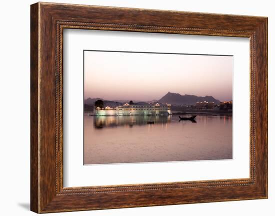 Perfect Reflection of Lake Palace Hotel at Dusk, India-Martin Child-Framed Photographic Print