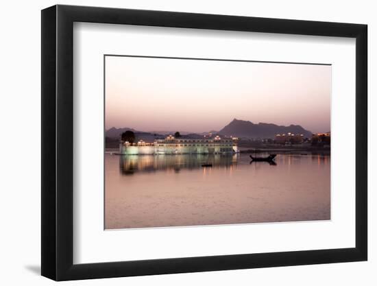 Perfect Reflection of Lake Palace Hotel at Dusk, India-Martin Child-Framed Photographic Print