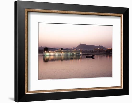 Perfect Reflection of Lake Palace Hotel at Dusk, India-Martin Child-Framed Photographic Print