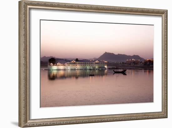 Perfect Reflection of Lake Palace Hotel at Dusk, India-Martin Child-Framed Photographic Print