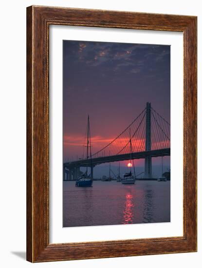 Perfect Sunrise Caught Under East Span Bay Bridge Oakland Bay Area-Vincent James-Framed Photographic Print