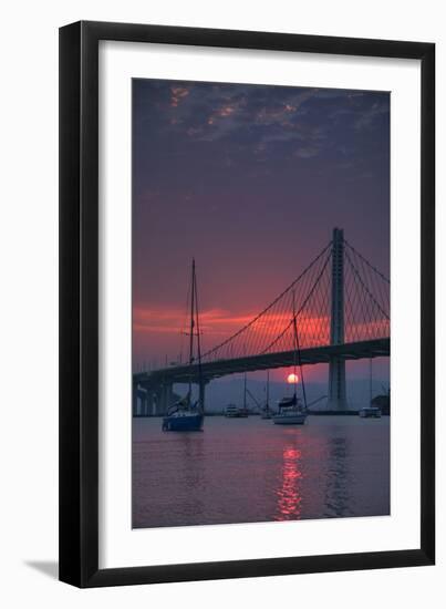 Perfect Sunrise Caught Under East Span Bay Bridge Oakland Bay Area-Vincent James-Framed Photographic Print