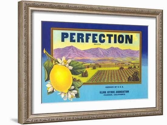 Perfectin Lemon Label-null-Framed Art Print