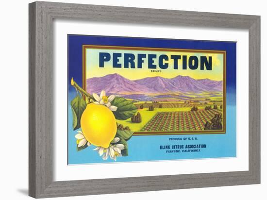 Perfectin Lemon Label-null-Framed Art Print