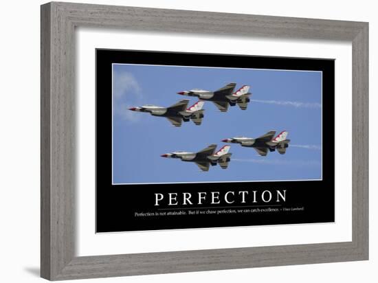 Perfection: Inspirational Quote and Motivational Poster-null-Framed Photographic Print