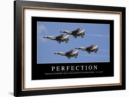 Perfection: Inspirational Quote and Motivational Poster--Framed Photographic Print