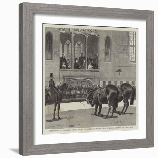 Performance by Hengler's Circus before the Queen at Windsor, Trained Horses Saluting the Royal Box-null-Framed Giclee Print