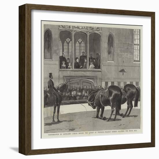 Performance by Hengler's Circus before the Queen at Windsor, Trained Horses Saluting the Royal Box-null-Framed Giclee Print