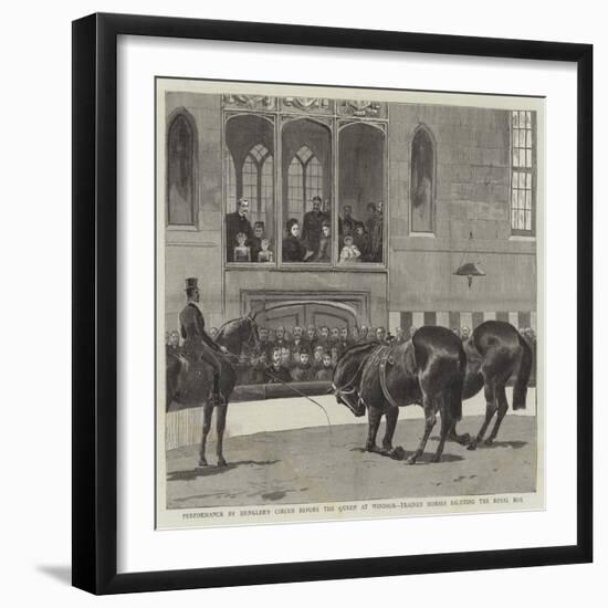 Performance by Hengler's Circus before the Queen at Windsor, Trained Horses Saluting the Royal Box-null-Framed Giclee Print