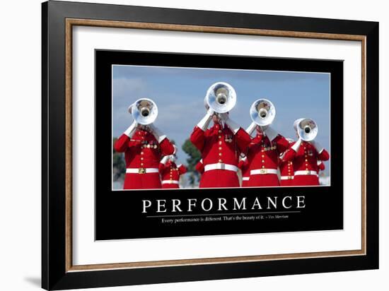 Performance: Inspirational Quote and Motivational Poster-null-Framed Premium Photographic Print