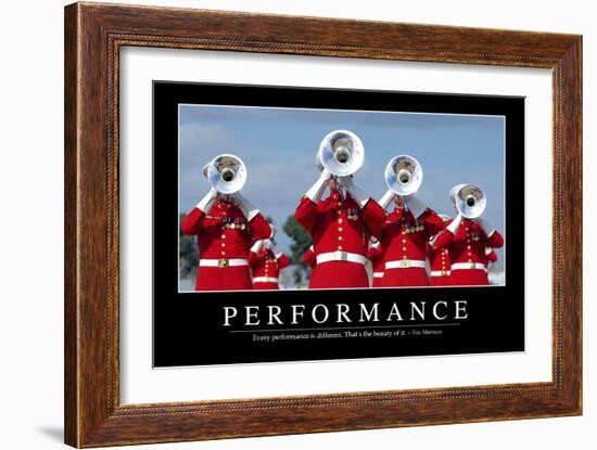 Performance: Inspirational Quote and Motivational Poster-null-Framed Photographic Print