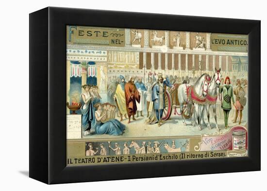 Performance of Aeschylus' Play the Persians in the Theatre of Athens-null-Framed Premier Image Canvas