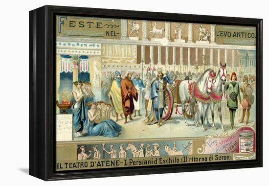 Performance of Aeschylus' Play the Persians in the Theatre of Athens-null-Framed Premier Image Canvas