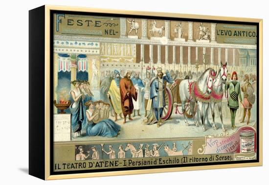 Performance of Aeschylus' Play the Persians in the Theatre of Athens-null-Framed Premier Image Canvas