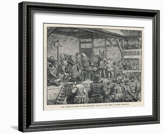 Performance of Shakespeare's "Midsummer Night's Dream" in an Elizabethan Playhouse-H.m. Paget-Framed Art Print
