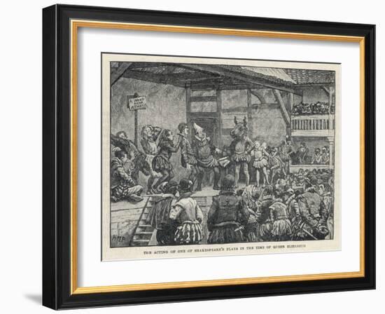 Performance of Shakespeare's "Midsummer Night's Dream" in an Elizabethan Playhouse-H.m. Paget-Framed Art Print