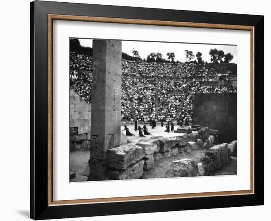 Performance of The Bacchae by Euripides-Gjon Mili-Framed Photographic Print