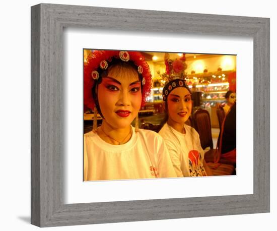 Performers from Sichuan Opera, Shu Feng Ya Yun Tea House in Chengdue, Shaanxi Province, China-Pete Oxford-Framed Photographic Print