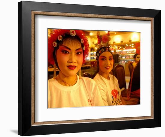 Performers from Sichuan Opera, Shu Feng Ya Yun Tea House in Chengdue, Shaanxi Province, China-Pete Oxford-Framed Photographic Print