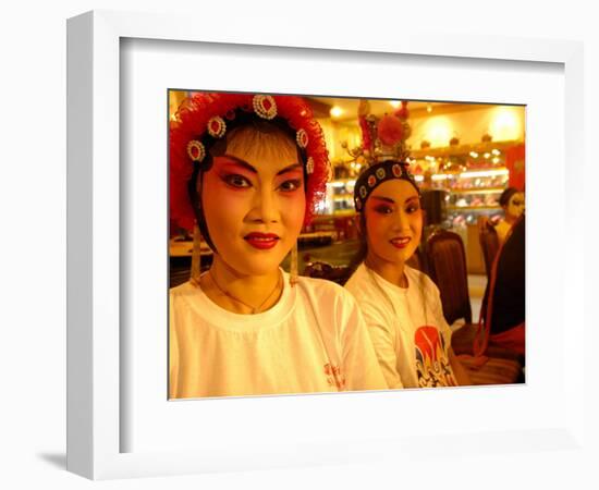 Performers from Sichuan Opera, Shu Feng Ya Yun Tea House in Chengdue, Shaanxi Province, China-Pete Oxford-Framed Photographic Print