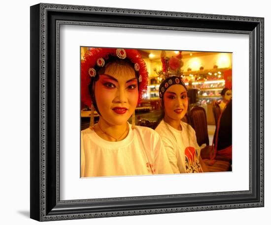 Performers from Sichuan Opera, Shu Feng Ya Yun Tea House in Chengdue, Shaanxi Province, China-Pete Oxford-Framed Photographic Print