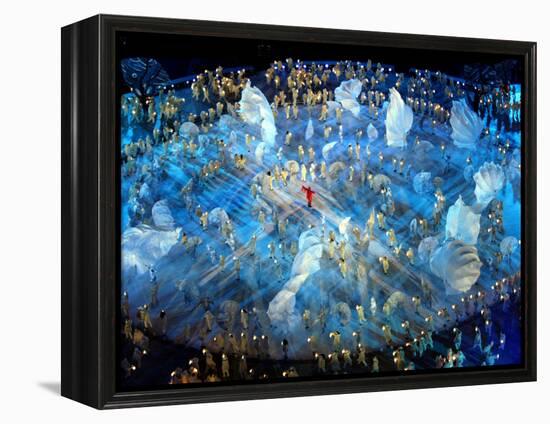 Performers on the Ice During the Opening Ceremonies of the 2002 Winter Olympics in Salt Lake City-null-Framed Premier Image Canvas