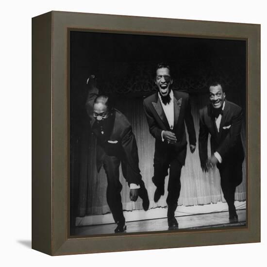 Performers, Sammy Davis Sr, Sammy Davis Jr, and Will Mastin, Together on Stage at Ciro's Dancing-Allan Grant-Framed Premier Image Canvas