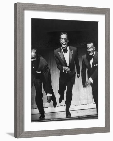 Performers, Sammy Davis Sr., Sammy Davis Jr., and Will Mastin, Together on Stage at Ciro's Dancing-Allan Grant-Framed Premium Photographic Print