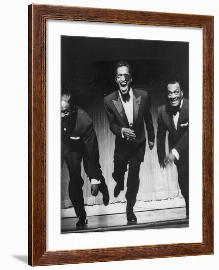 Performers, Sammy Davis Sr., Sammy Davis Jr., and Will Mastin, Together on Stage at Ciro's Dancing-Allan Grant-Framed Premium Photographic Print