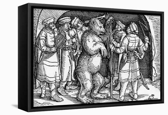 Performing Bear, Germany-Hans Burgkmair-Framed Stretched Canvas