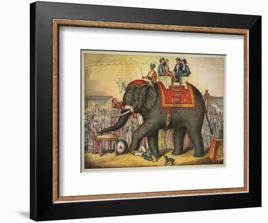 Performing Elephant-Vintage Reproduction-Framed Art Print